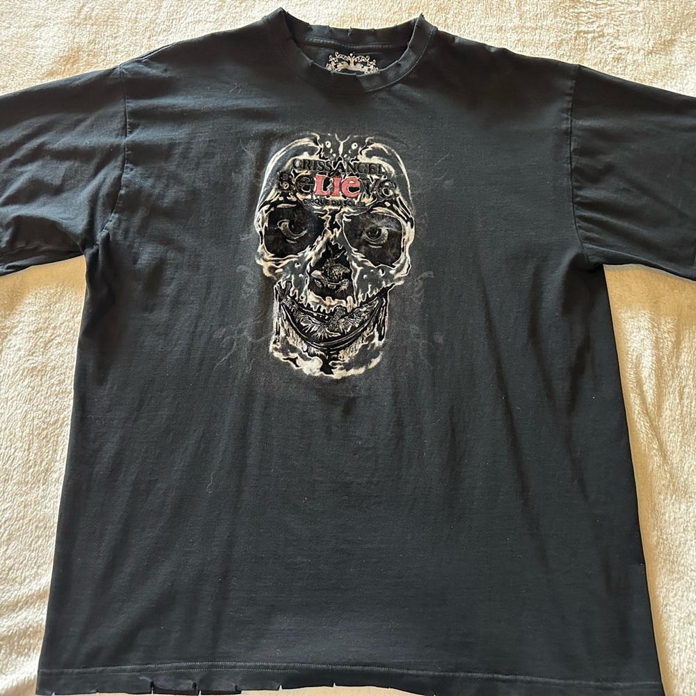 Criss Angel Believe Ornate Skull Black Short Sleeve Tee